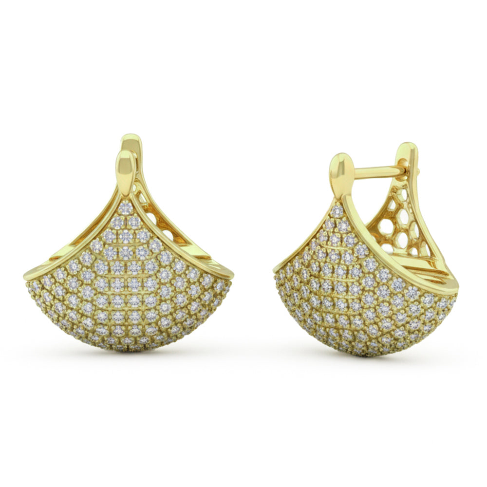 .78ct G SI 14kt Yellow Gold Modern Diamond Earrings