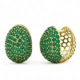 1.85ct G SI 14kt Yellow Gold Emerald Gemstone Hoop Earrings