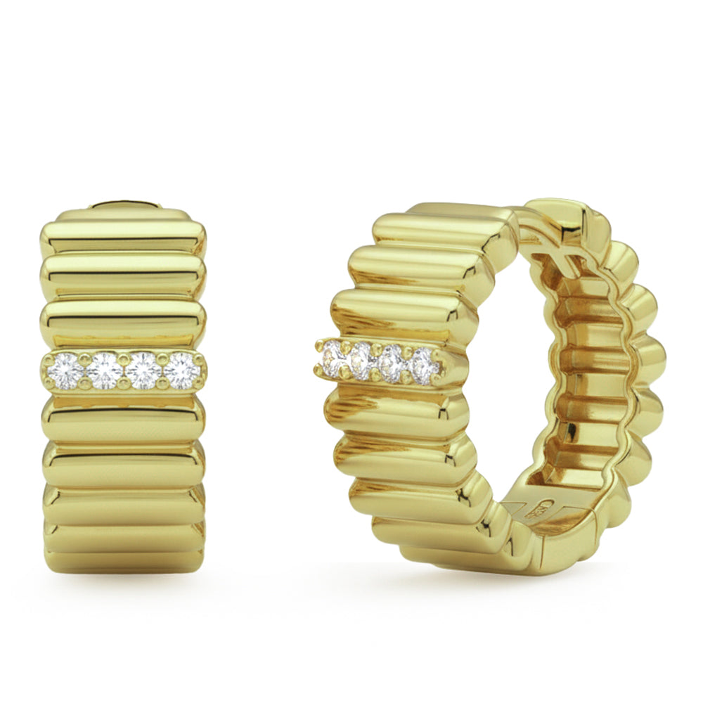.08ct G SI 14kt Yellow Gold Diamond Hoop Earrings