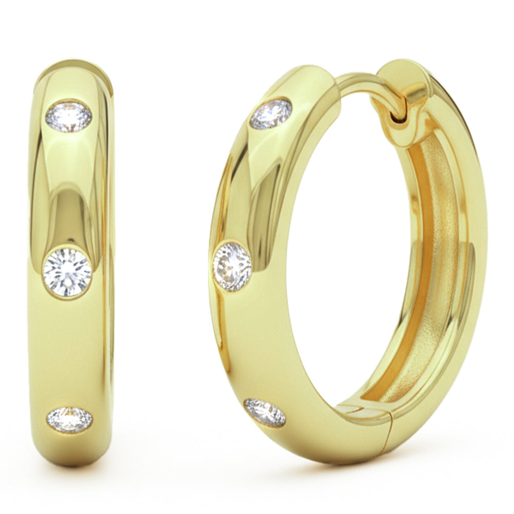 .13ct G SI 14kt Yellow Gold Diamond Hoop Earrings