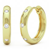 .13ct G SI 14kt Yellow Gold Diamond Hoop Earrings