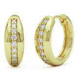 .21ct G SI 14kt Yellow Gold Diamond Modern Hoop Earrings