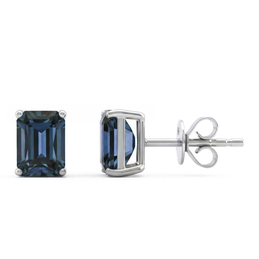 <span style="color:purple">SPECIAL!</span> 2.32ct G SI 14kt White Gold Blue Sapphire Gemstone Stud Solitaire Earrings