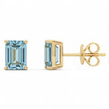 1.54ct 14kt Yellow Gold Aquamarine Gemstone Stud Earrings