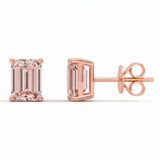 1.76ct G SI 14kt Rose Gold Morganite Gemstone Stud Earrings