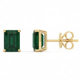 1.89ct 14kt Yellow Gold Emerald Gemstone Stud Earrings
