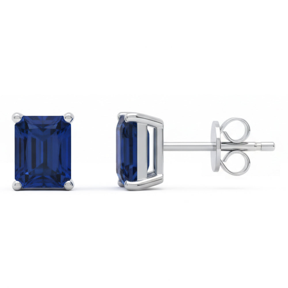 1.27ct 14kt White Gold Blue Sapphire Solitaire Earrings