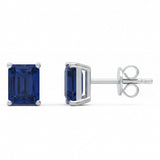 1.27ct 14kt White Gold Blue Sapphire Solitaire Earrings