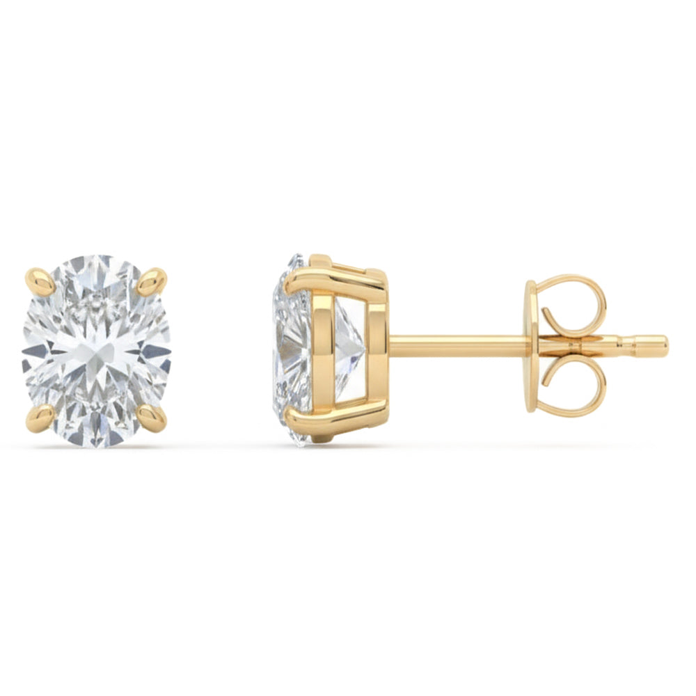 .61ct G SI 14kt Yellow Gold Diamond Solitaire Stud Earrings