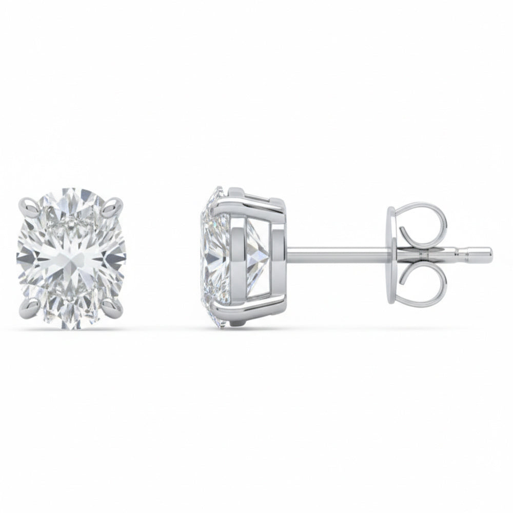 .62ct G SI 14kt White Gold Diamond Solitaire Stud Earrings