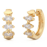 .53ct G SI 14kt Yellow Gold Marquise Diamond Hoop Earrings