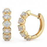 .76ct G SI 14kt Yellow Gold Oval Cut Diamond Hoop Earrings