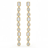 <span style="color:purple">SPECIAL!</span> 1.63ct G SI 14kt Yellow Gold Bezel Set Multi Shape Diamond Drop Earrings