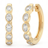 <span style="color:purple">¡ESPECIAL!</span> Pendientes de aro ovalados con diamantes de oro amarillo de 14 quilates, 0,82 ct, G SI