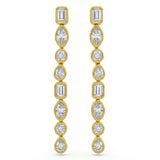 1.58ct G SI 14kt Yellow Gold Multi Shape Diamond Bezel Set Drop Earrings