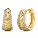 .25ct G SI 14kt Yellow Gold Braided Diamond Hoop Earrings