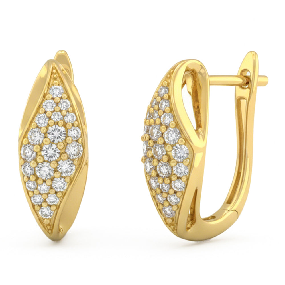 .49ct G SI 14kt Yellow Gold Diamond Hoop Earrings