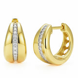 .16ct G SI 14kt Yellow Gold Modern Diamond Hoop Earrings