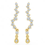 .25ct G SI 14kt Yellow Gold Diamond Ear Crawler Drop Earrings