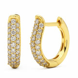 .48ct G SI 14kt Yellow Gold Diamond Hoop Huggie Earrings