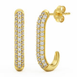 .71ct G SI 14kt Yellow Gold Diamond J Hoop Earrings