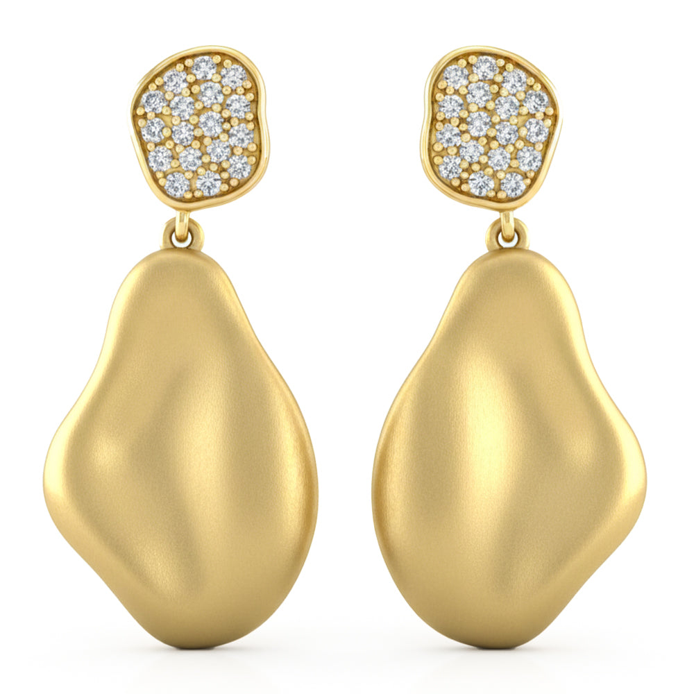 .24ct G SI 14kt Yellow Gold Modern Diamond Drop Earrings