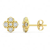 .40ct G SI 14kt Yellow Gold Diamond Flower Stud Earrings