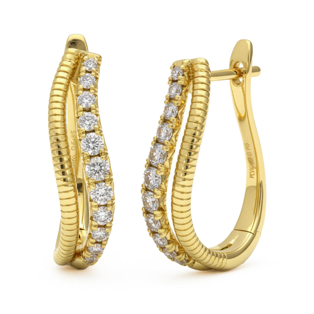<span style="color:purple">SPECIAL!</span> .50ct G SI 14kt Yellow Gold Diamond Hoop Earrings