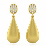 .19ct G SI 14kt Yellow Gold Diamond Modern Drop Earrings