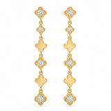 .20ct G SI 14kt Yellow Gold Diamond Clover Drop Earrings