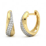 .19ct G SI 14kt Yellow Gold Diamond Hoop Huggie Earrings