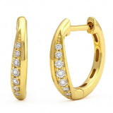 .13ct G SI 14kt Yellow Gold Diamond Hoop Earrings
