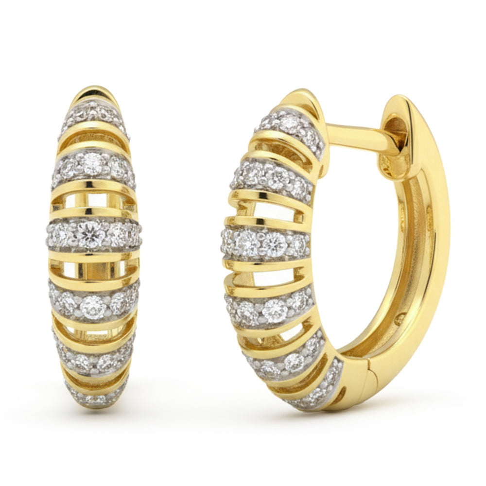 <span style="color:purple">SPECIAL!</span> .24ct G SI 14kt Yellow Gold Diamond Hoop Earrings