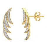 .16ct G SI 14kt Yellow Gold Diamond Ear Crawler Stud Earrings