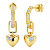 .25ct G SI 14kt Yellow Gold Diamond Heart Drop Earrings