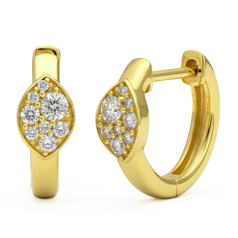 .25ct G SI 14kt Yellow Gold Diamond Hoop Earrings