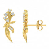.13ct G SI 14kt Yellow Gold Diamond Ear Crawler Stud Earrings