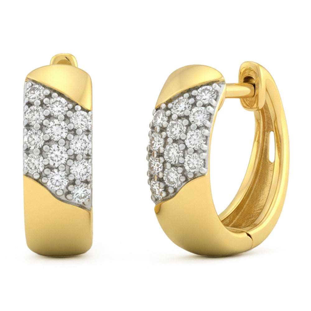 .24ct G SI 14kt Yellow Gold Chunky Diamond Hoop Earrings