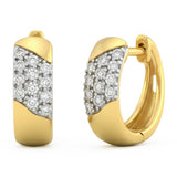.24ct G SI 14kt Yellow Gold Chunky Diamond Hoop Earrings