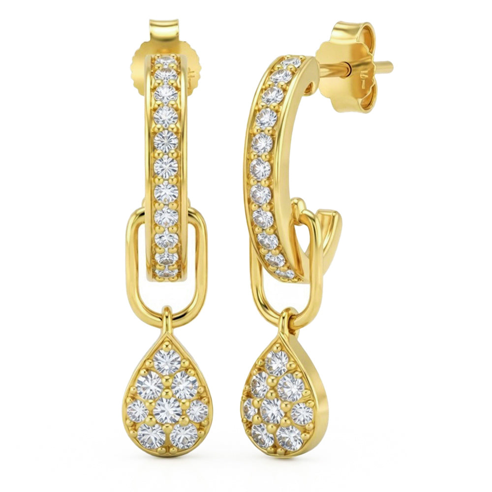 .49ct G SI 14kt Yellow Gold Diamond Drop Earrings