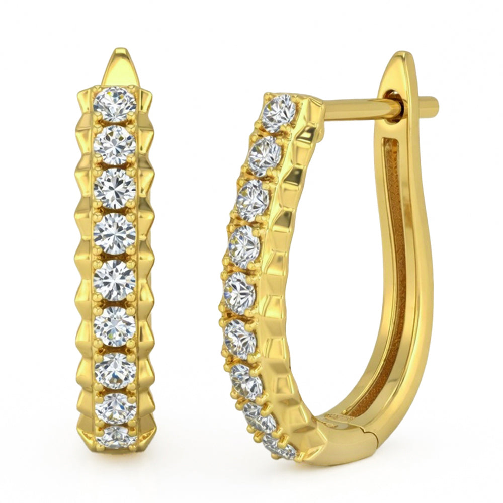 .48ct G SI 14kt Yellow Gold Modern Diamond Hoop Earrings