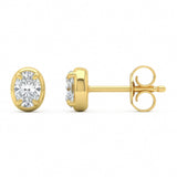 .37ct G SI 14kt Yellow Gold Oval Cut Diamond Solitaire Earrings