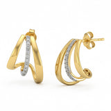 .20ct G SI 14kt Yellow Gold Diamond J Hoop Earrings