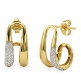 .30ct G SI 14kt Yellow Gold Diamond J Double Hoop Earrings
