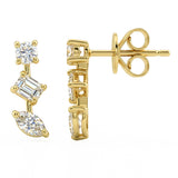 .83ct G SI 14kt Yellow Gold Multi Shape Diamond Drop Earrings