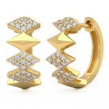 .36ct G SI 14kt Yellow Gold Diamond Modern Geometric Shape Hoop Earrings