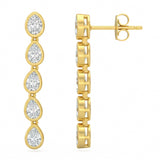.98ct G SI 14kt Yellow Gold Diamond Bezel Set Drop Earrings