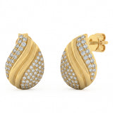 .49ct G SI 14kt Yellow Gold Tear Drop Shaped Diamond Modern Stud Earrings