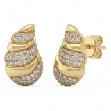 .39ct G SI 14kt Yellow Gold Pear Shaped Modern Diamond Stud Earrings