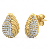.48ct G SI 14kt Yellow Gold Pear Shaped Modern Diamond Earrings